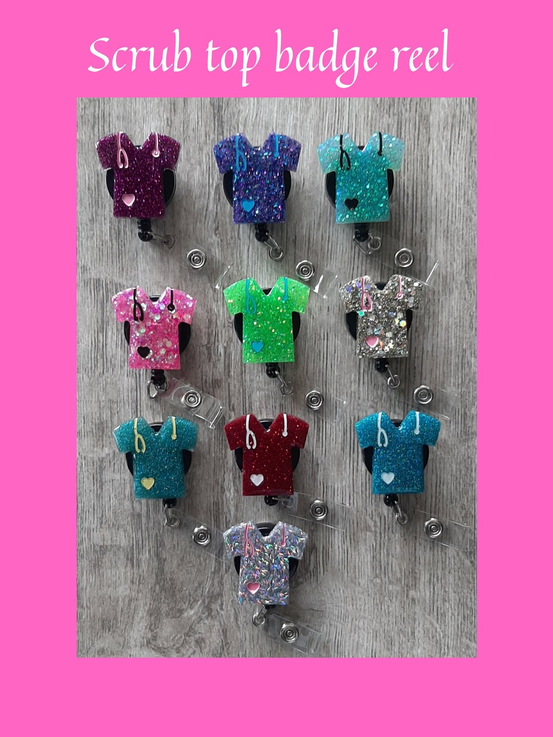 Scrub Top Badge Reel, Medical Badge Reel, Nurse Badge Reel - Etsy