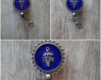Carrete de la insignia colgante del trabajador de la salud, carrete de la insignia del rn, carrete de la insignia del np, carrete de la insignia del caduceo médico
