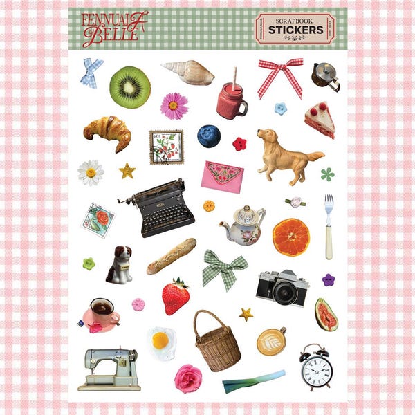 Large Scrapbook Junk Journal Trinkets Ephemera Sticker Sheet