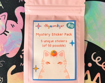 Cute Cat Stickers Bundle - Mystery Sticker Pack - Kawaii Cat Stickers ...
