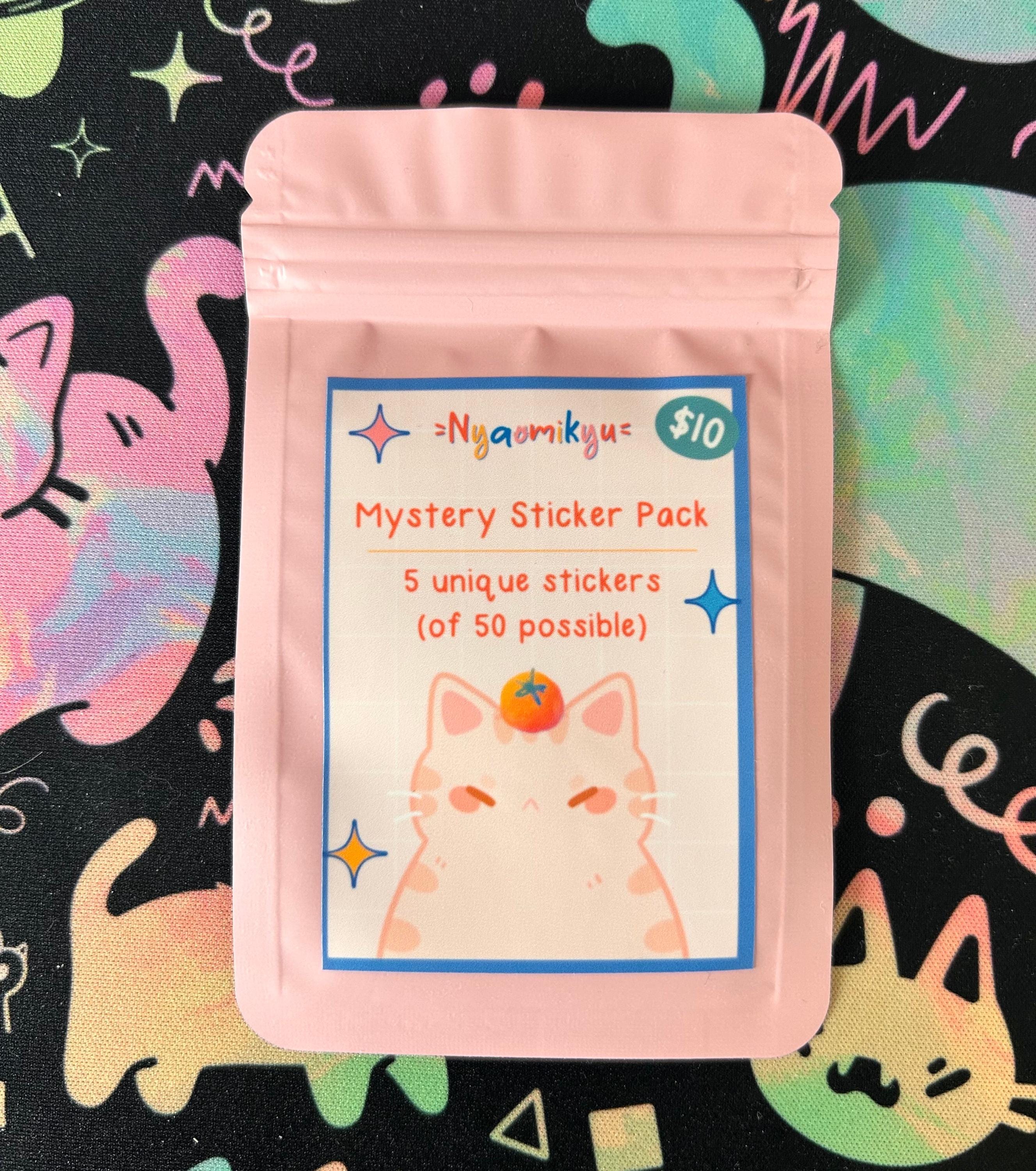 Kawaii Cat Mystery Sticker Pack – 5 Unique Gacha Pastel Stickers - Etsy