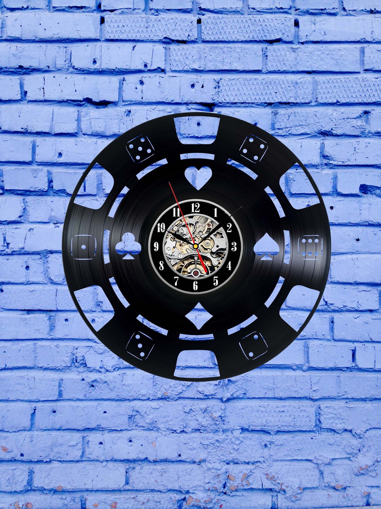 Poker Vinyl Wall Clock Clocks for wall Poker vinyl record Etsy