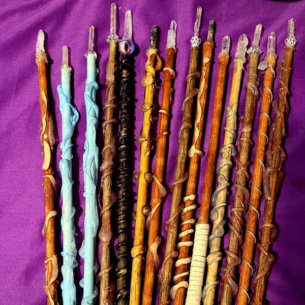 Small Wooden Crystal Point Wands