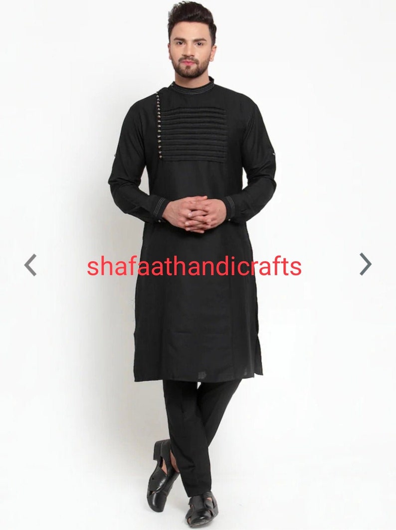 Men's kurta, handmade kurta, kurta for men's, buy unique kurta, kurta party wear, 100% cotton solid color.kurta with pajama 2 pec set.