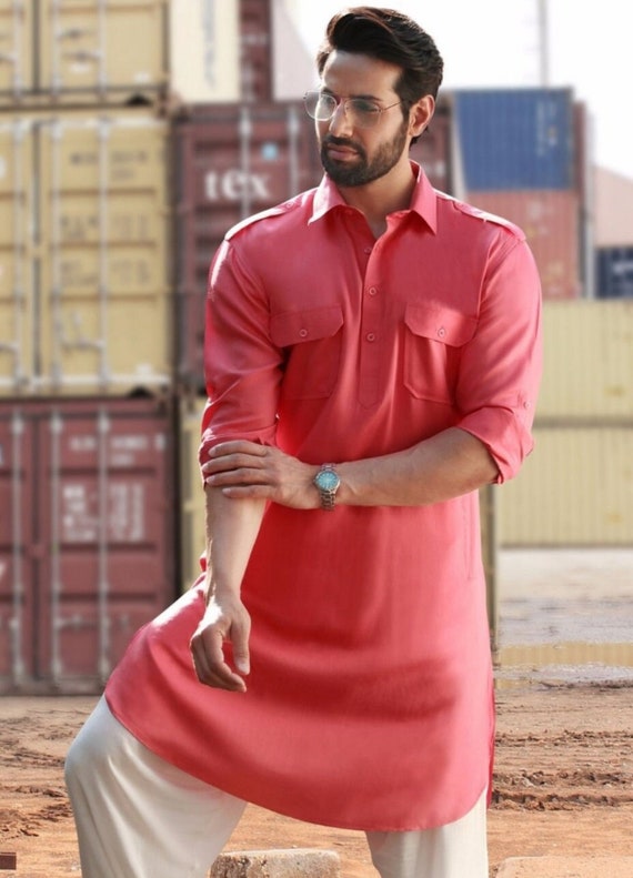 pathani kurta pink colour