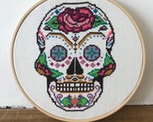 Sugar skull cross stitch