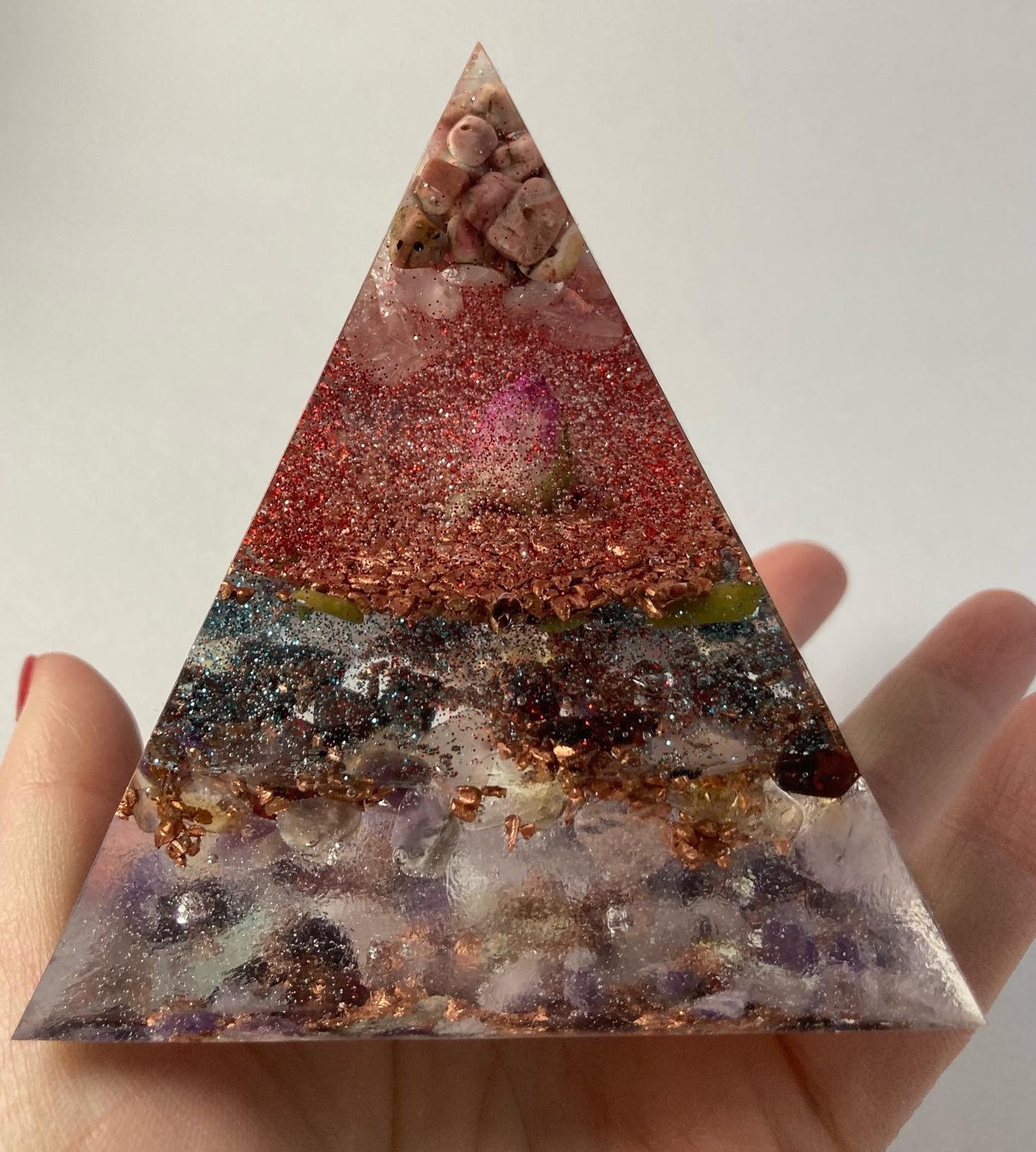 Handmade resin crystal pyramid Etsy