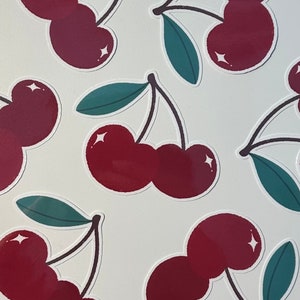 cherry sticker | fruit sticker | cute sticker | laptop sticker | water bottle sticker