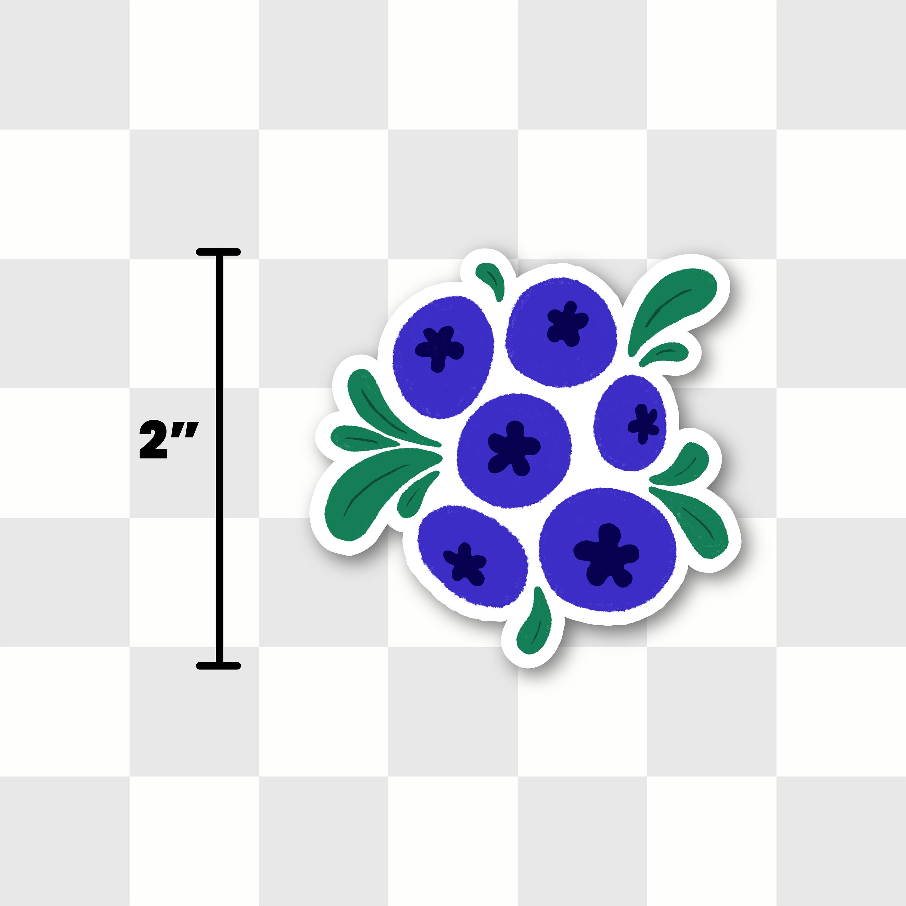 Blueberry Sticker | Waterproof Glossy or Holographic, Laptop Decal - Etsy