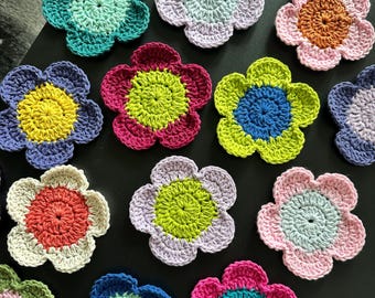 cottage core crochet flower coasters | pick a color