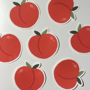 peach sticker | fruit sticker | cute sticker | laptop sticker | water bottle sticker