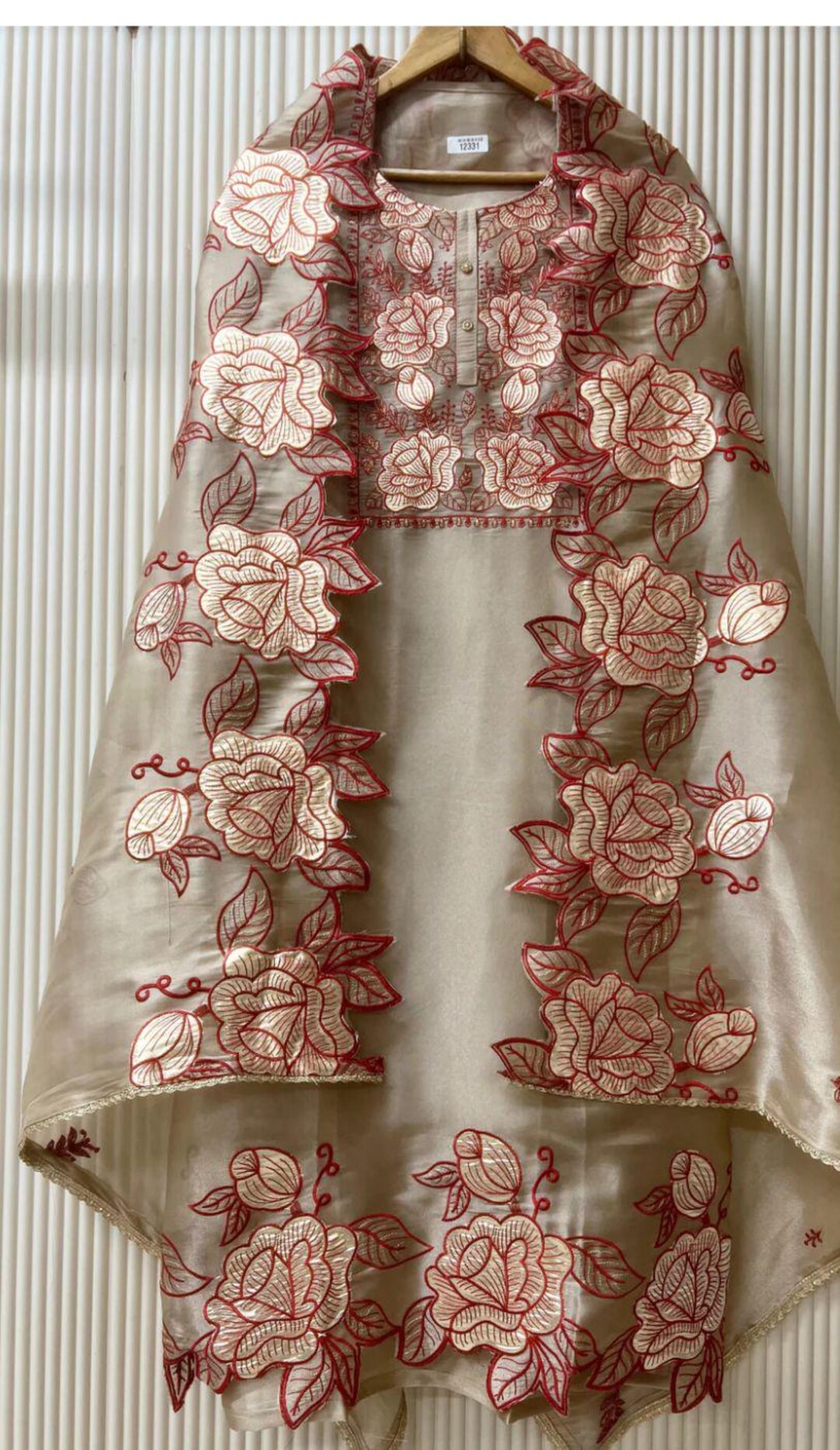 Tissue Shimmer Cutwork Kameez Fabric: Handwork Embroidery, Unstitched ...