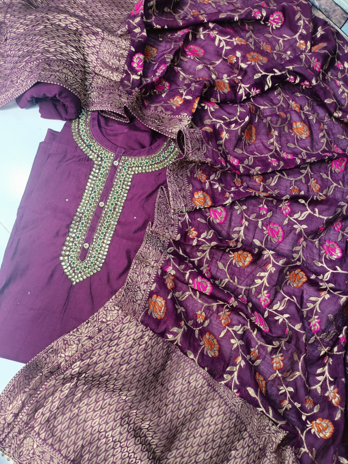 Silk Embroidered Banarasi Dupatta Stole Summer Wedding Dress - Etsy