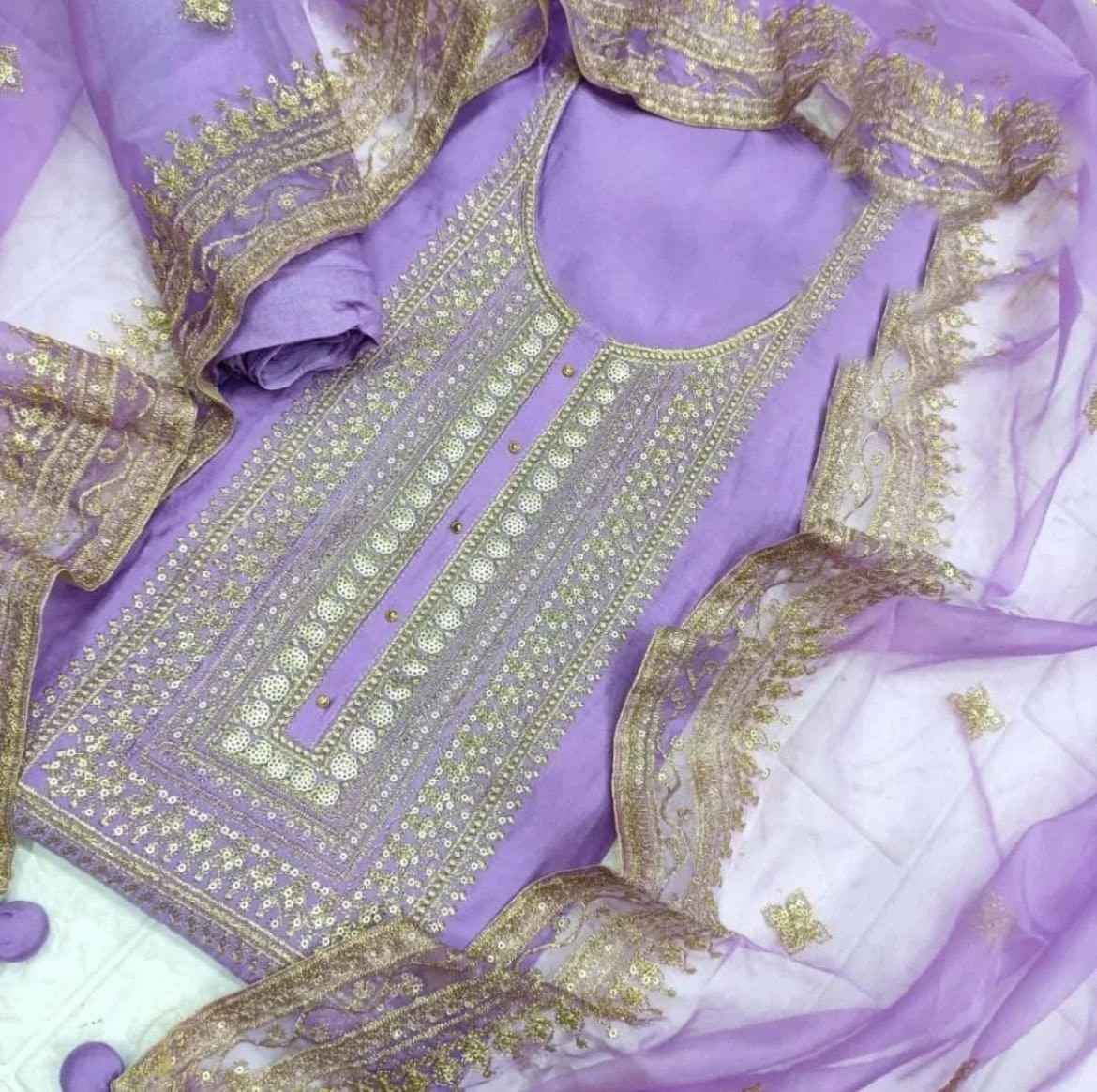 Silk Maheshwari Suits Tilla Embroidered With Duppata Stole - Etsy