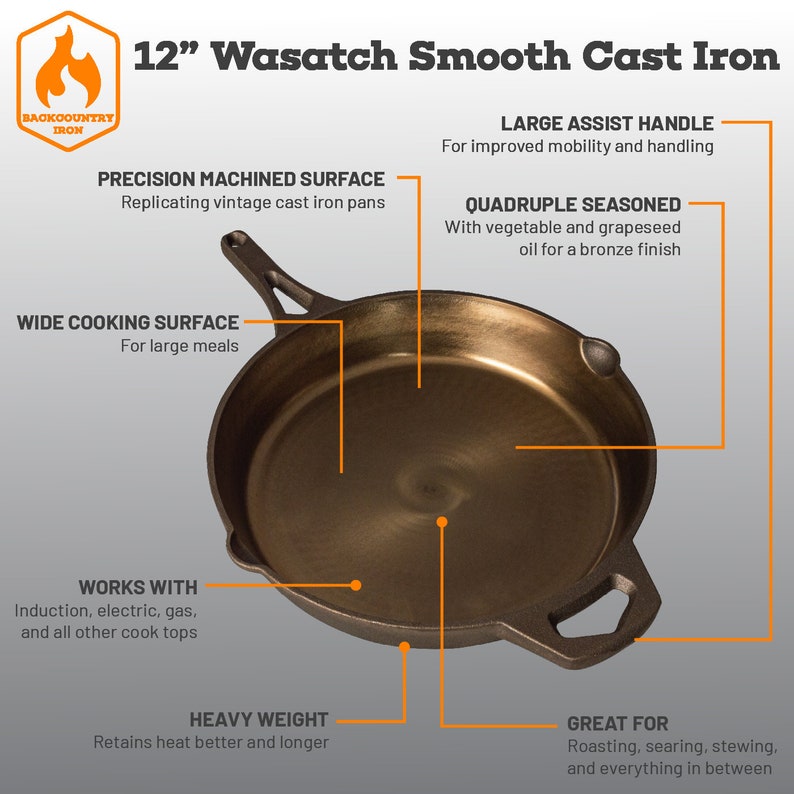 Backcountry Iron Wasatch Smooth Cast Iron Skillet - Thumbnail 4
