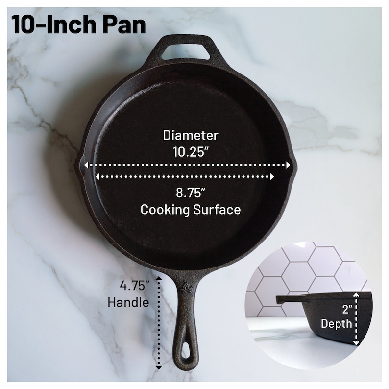 Backcountry Iron Round Pre-Seasoned Cast Iron Skillets 10 inches