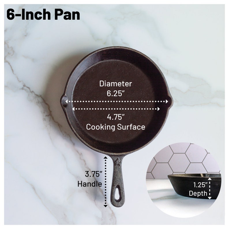 Backcountry Iron Round Pre-Seasoned Cast Iron Skillets 6 inches