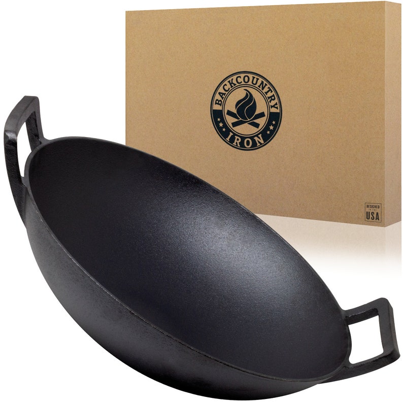 Backcountry Iron 14 inch Cast Iron Wok - Thumbnail 2