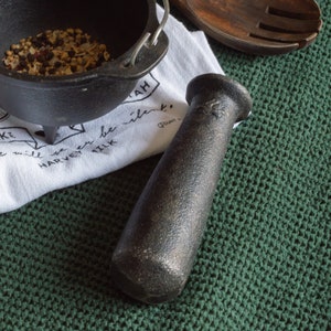 Backcountry Iron 6.25 Inch Heavy Cast Iron Pestle for Grinding and Pulverizing