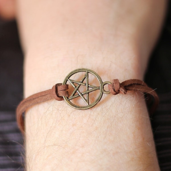 Pentagramm Armband, Witchy, Wicca, Männerschmuck