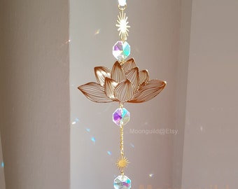 Suncatcher with Lotus, Yoga fan gift