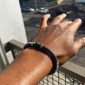 Men&#39;s Bracelet | Green Tiger&#39;s Eye | Hematite Beads | Natural Stone | Men&#39;s Jewelry | Magnetic Clasp | Gift For Him