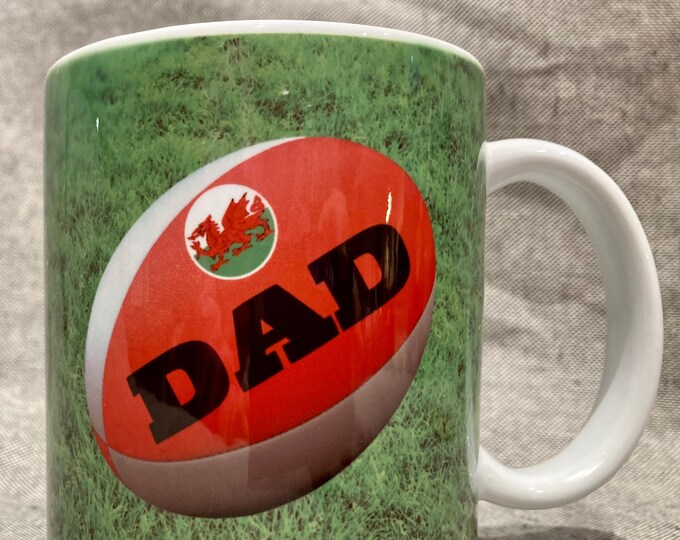 Myg Rygbi Dad / Taid / Tadcu (Gellir personaleiddio)/ Dad Rugby mug (can be personalised)
