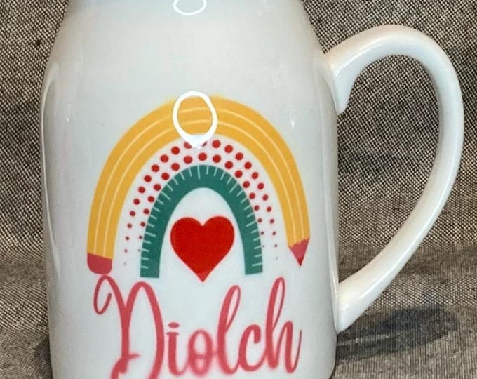 Jwg blodau ‘Diolch’ (thank you)flower jug
