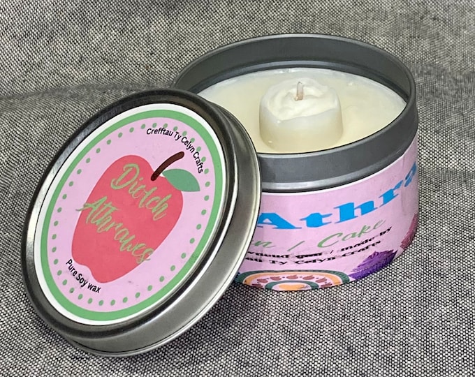 Handpoured soy ‘Diolch athrawes’/ Thank you teacher candle. (225ml) in tin