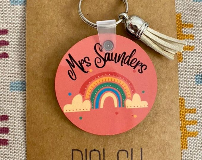 Cadwyn allwedd ‘Diolch’ . Anrheg i athro/ athrawes. / Diolch (Thanks) keychain. Keyring Ideal teacher gift
