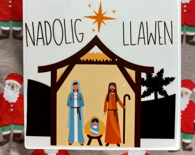Coaster seramig Nadolig Llawen ceramic coaster