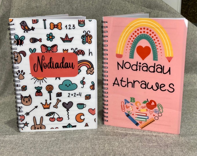 Llyfr A5  nodiadau neu nodiadau athrawes/athro Notebook