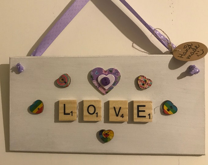 Wooden “Love” wallhanging plaque