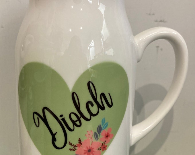 Jwg blodau ‘Diolch’ flower jug