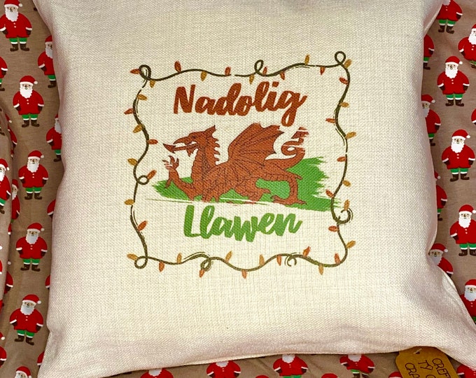 Clustog Nadolig Llawen flag Cymru