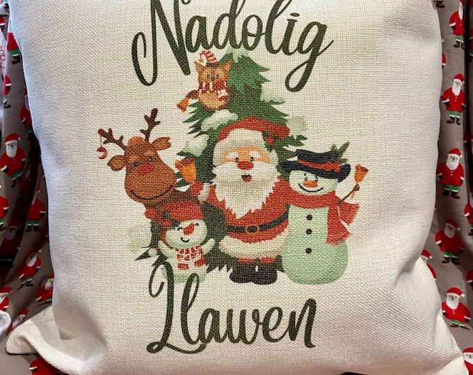 Clustog Nadolig Llawen -  / Welsh Merry Christmas cushion