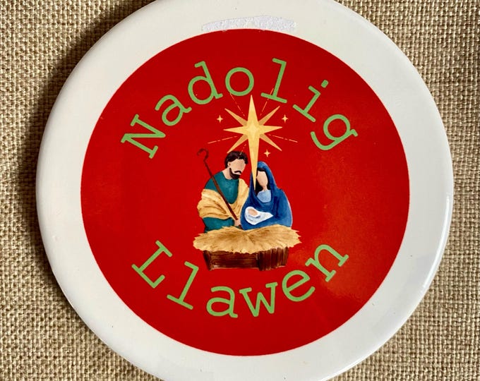 Single/set of 4/set of 6.Coaster seramig Nadolig Llawen ceramic coaster