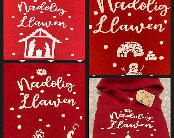 Hwdi Nadolig Llawen i Oedolion / ‘Nadolig Llawen’ adult hoodie