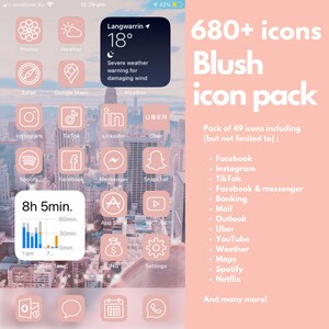 680+ pack | Blush iOS14 Icon Pack | iPhone | (Digital Download)