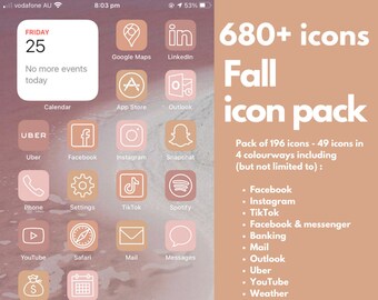 680+ pack | Fall iOS14 Icon Pack | iPhone | (Digital Download) Autumn