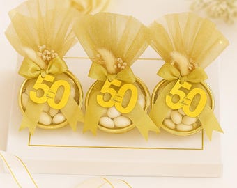 Bomboniere di compleanno con caramelle alle mandorle Milestone • Regali di anniversario personalizzati