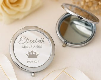Set de espejos compactos personalizables para obsequios corporativos - Regalos de lujo para empresas - Recuerdos de boda de acrílico