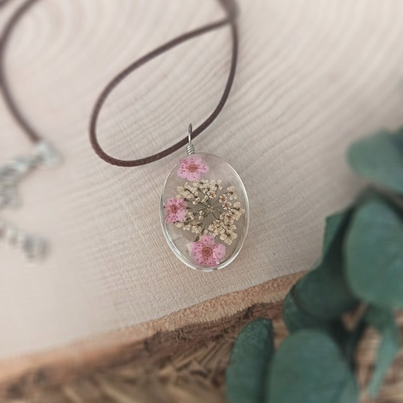 Pressed flower glass best sale pendant