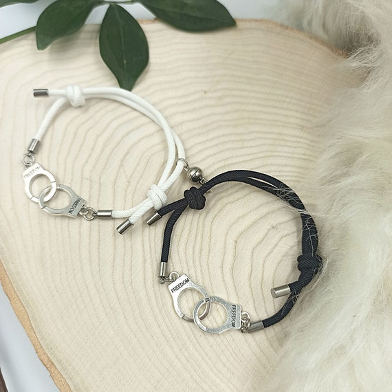 Partners in Crime Bracelet Set With Magnets Handcuff Bracelet Pair