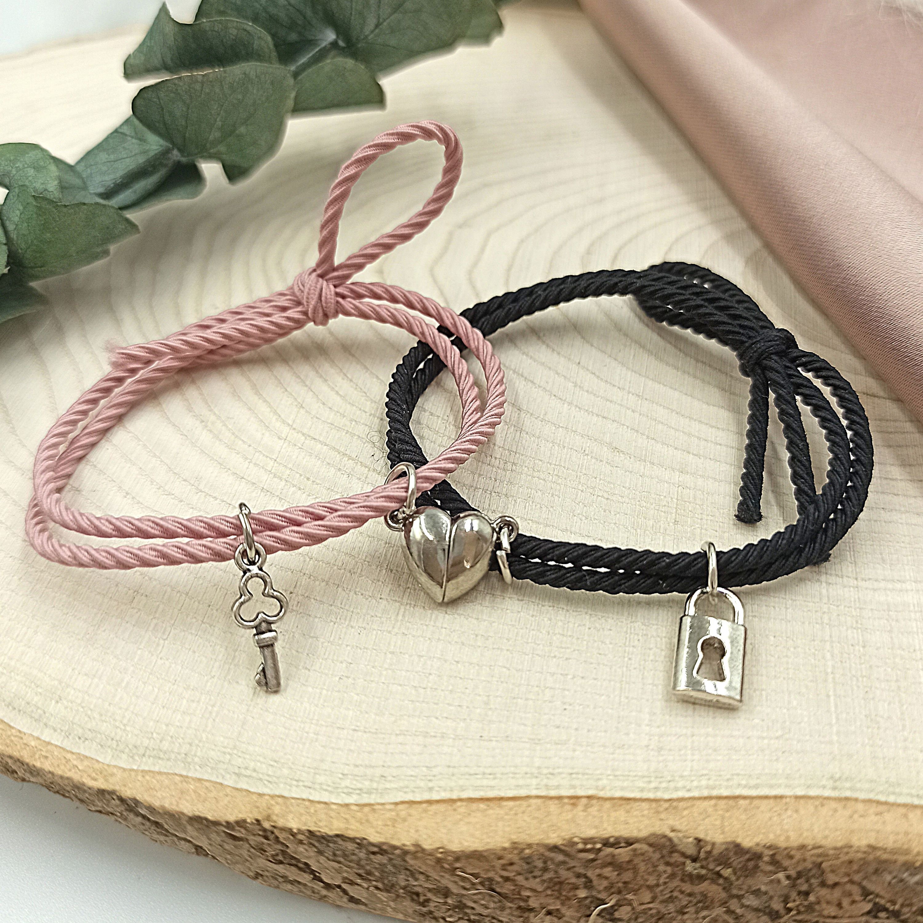Matching couple key bangle and lock shop bracelet set