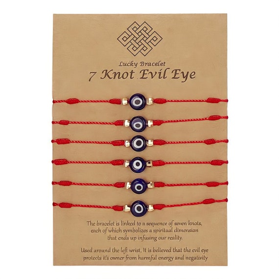 7 Knots Lucky Bracelet Evil Eye Bracelet Set for Women - Etsy