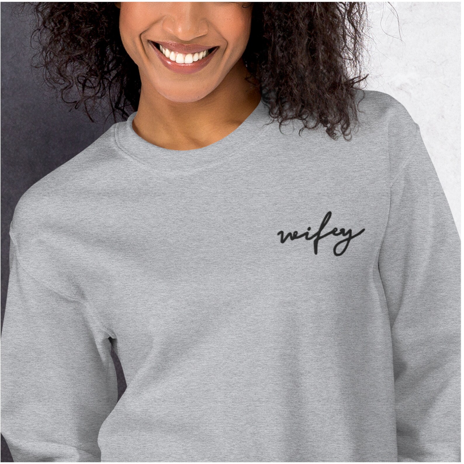 Wifey Embroidered Sweatshirt Wifey Sweatshirt Custom | Etsy