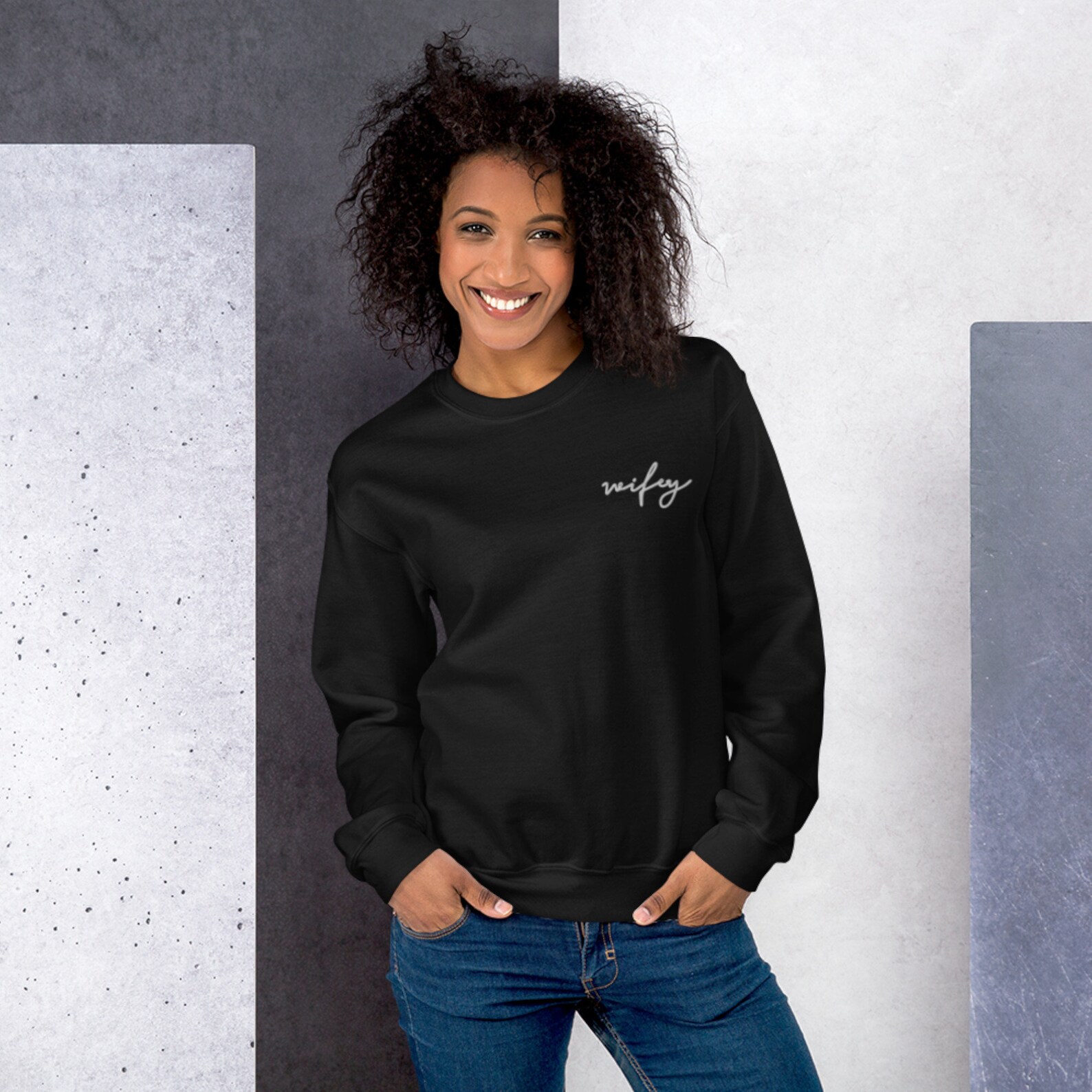 Wifey Embroidered Sweatshirt Wifey Sweatshirt Custom | Etsy