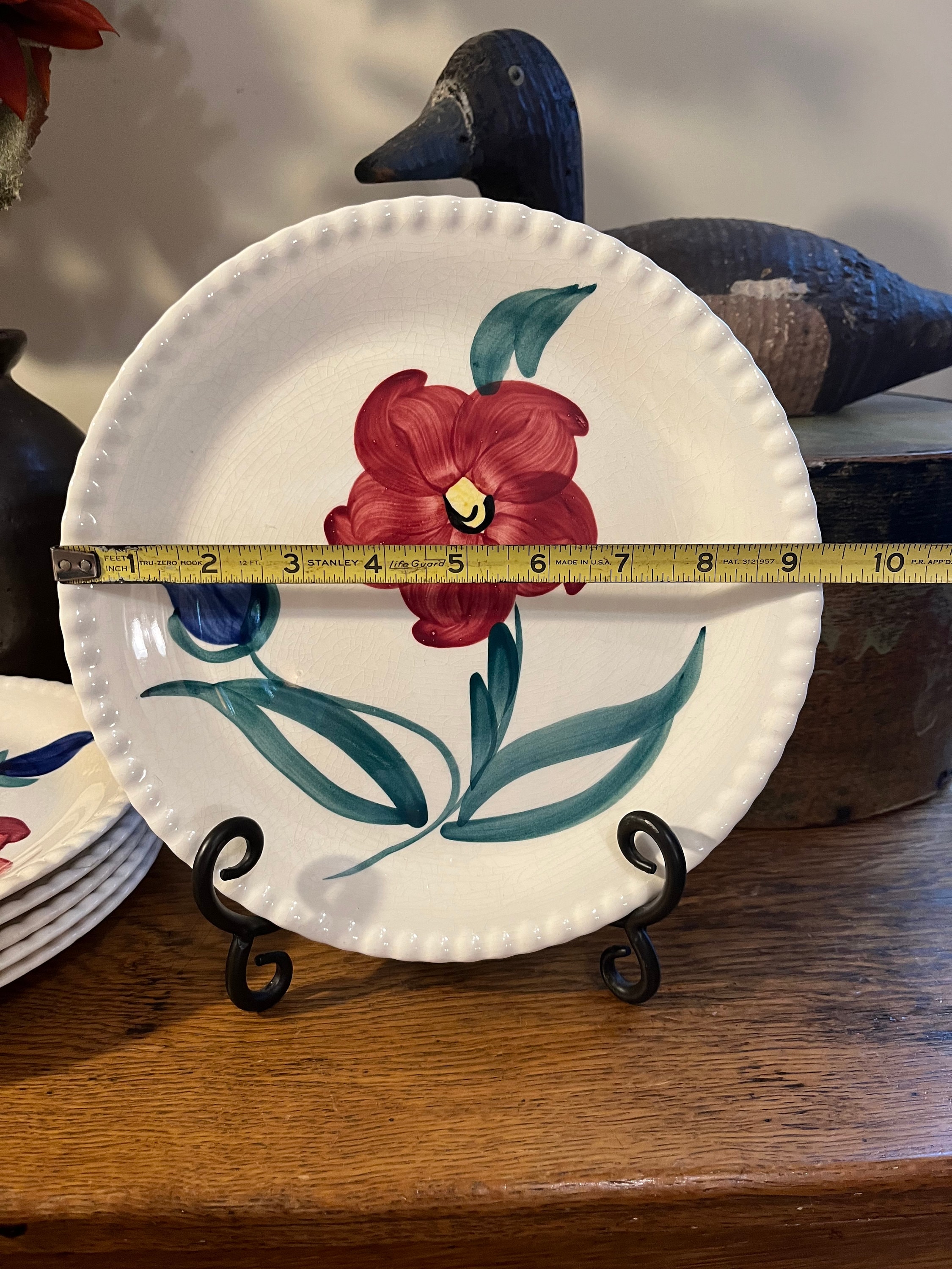 6 Blue Ridge Southern Pottery Amelia Pattern Dinner Plates - Etsy
