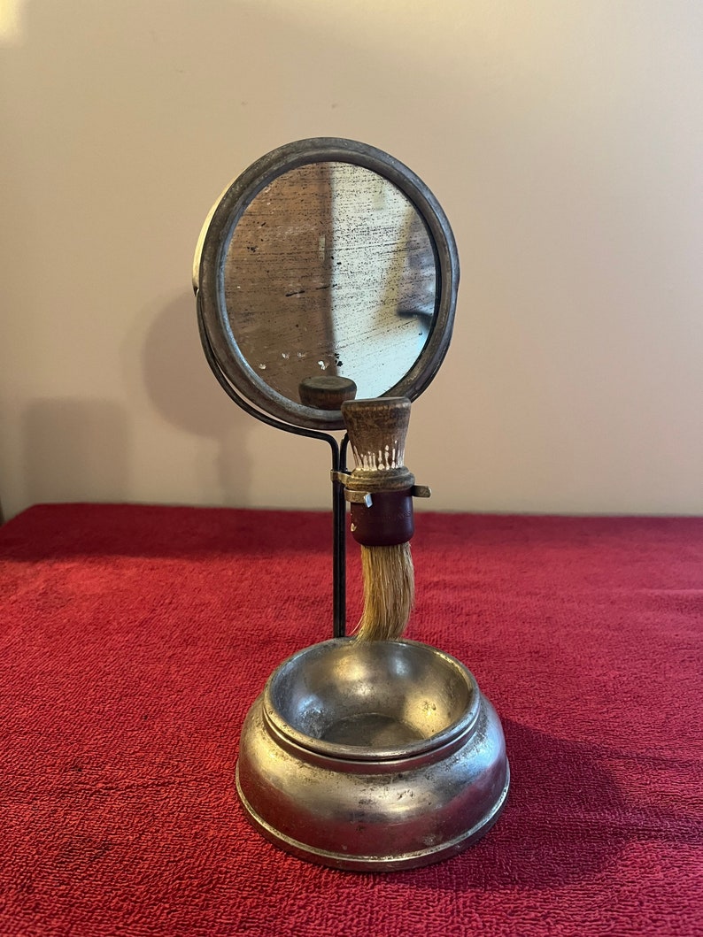 Vintage 1920's Metal Shaving Stand With Adjustable Mirror Etsy